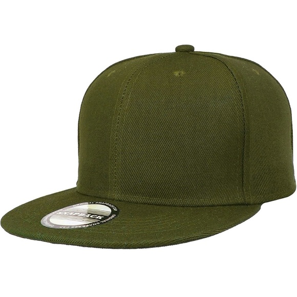 Olive Green Snapback Cap - Picture 1 of 4